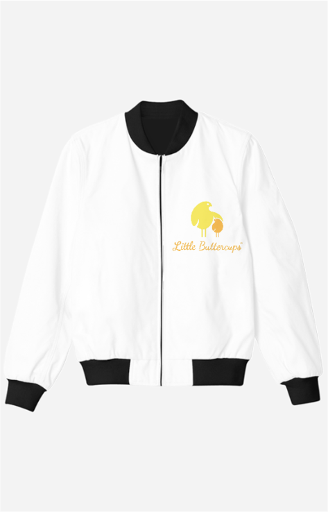 Girls White Heavy Weight Cotton Bomber Jacket (5-13 Years)
