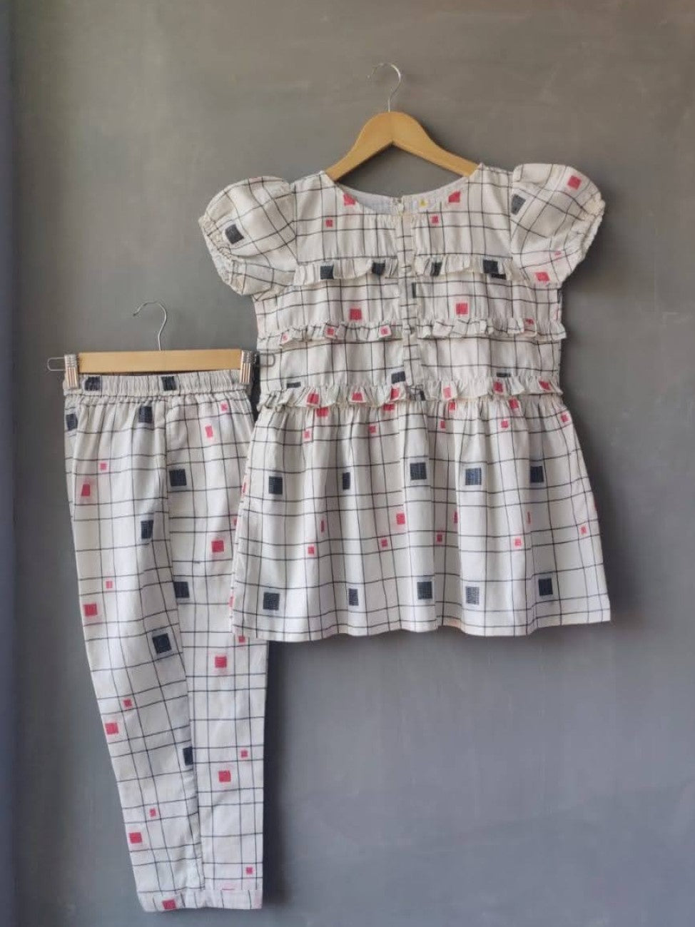 Square Symmetry Co-ord Pant Set - White