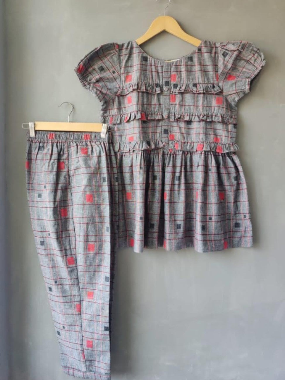 Square Symmetry Co-ord Pant Set - Dark Grey