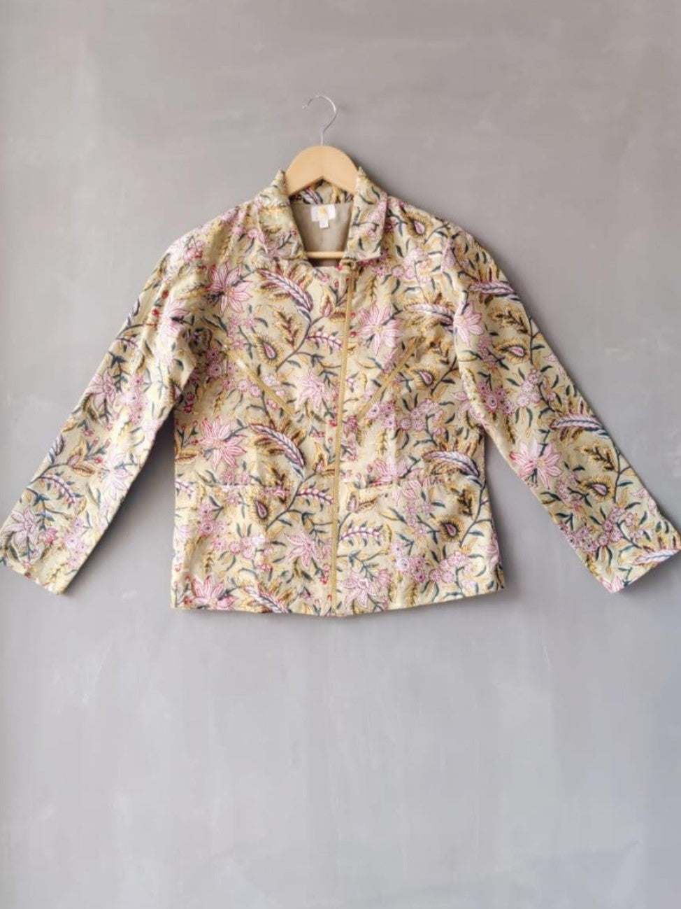 Cotton Biker's Jacket - Yellow