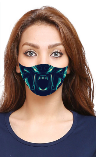 Unisex Face Mask - Standard Size - Wolf1 Print