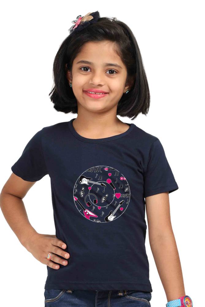 Girl's Cotton T-Shirt - Music in the Air