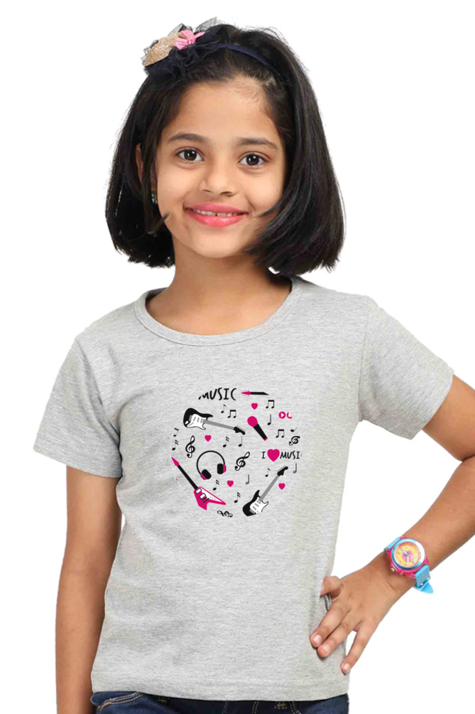 Girl's Cotton T-Shirt - Music in the Air