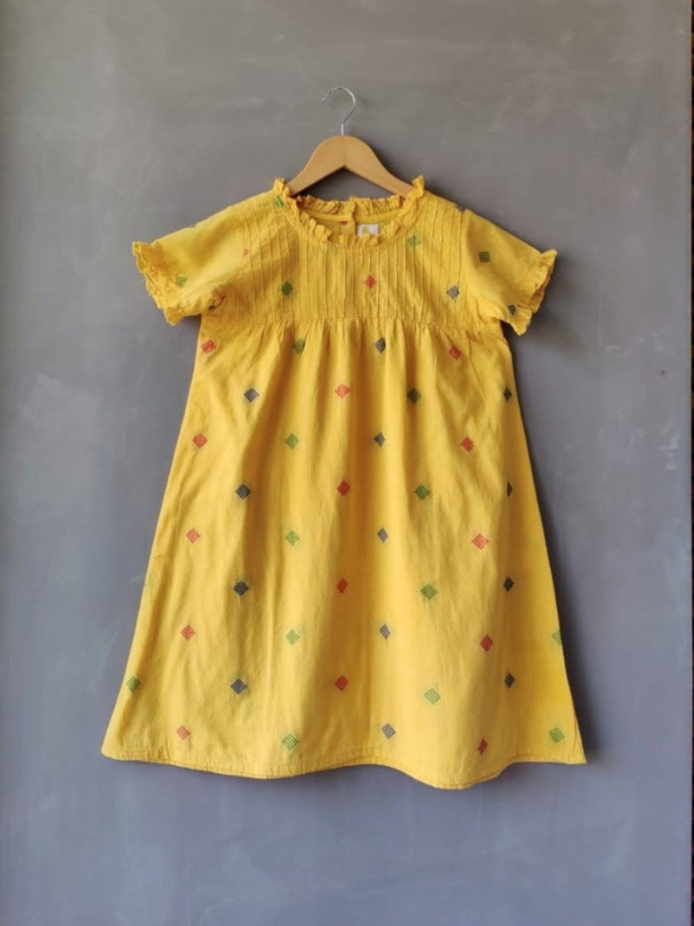 A Ruffled Story Classic Dress - Yellow