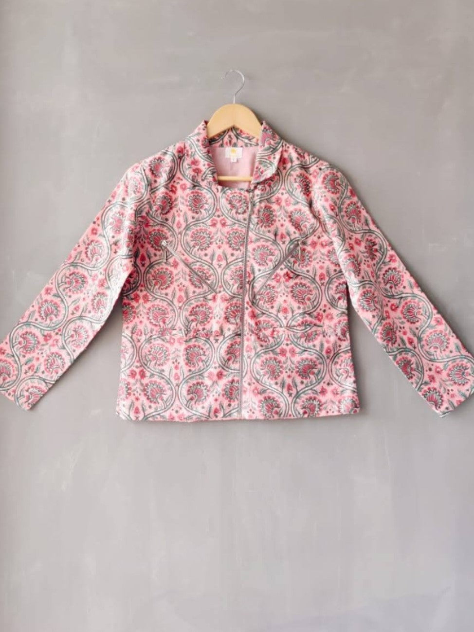Cotton Biker's Jacket - Pink