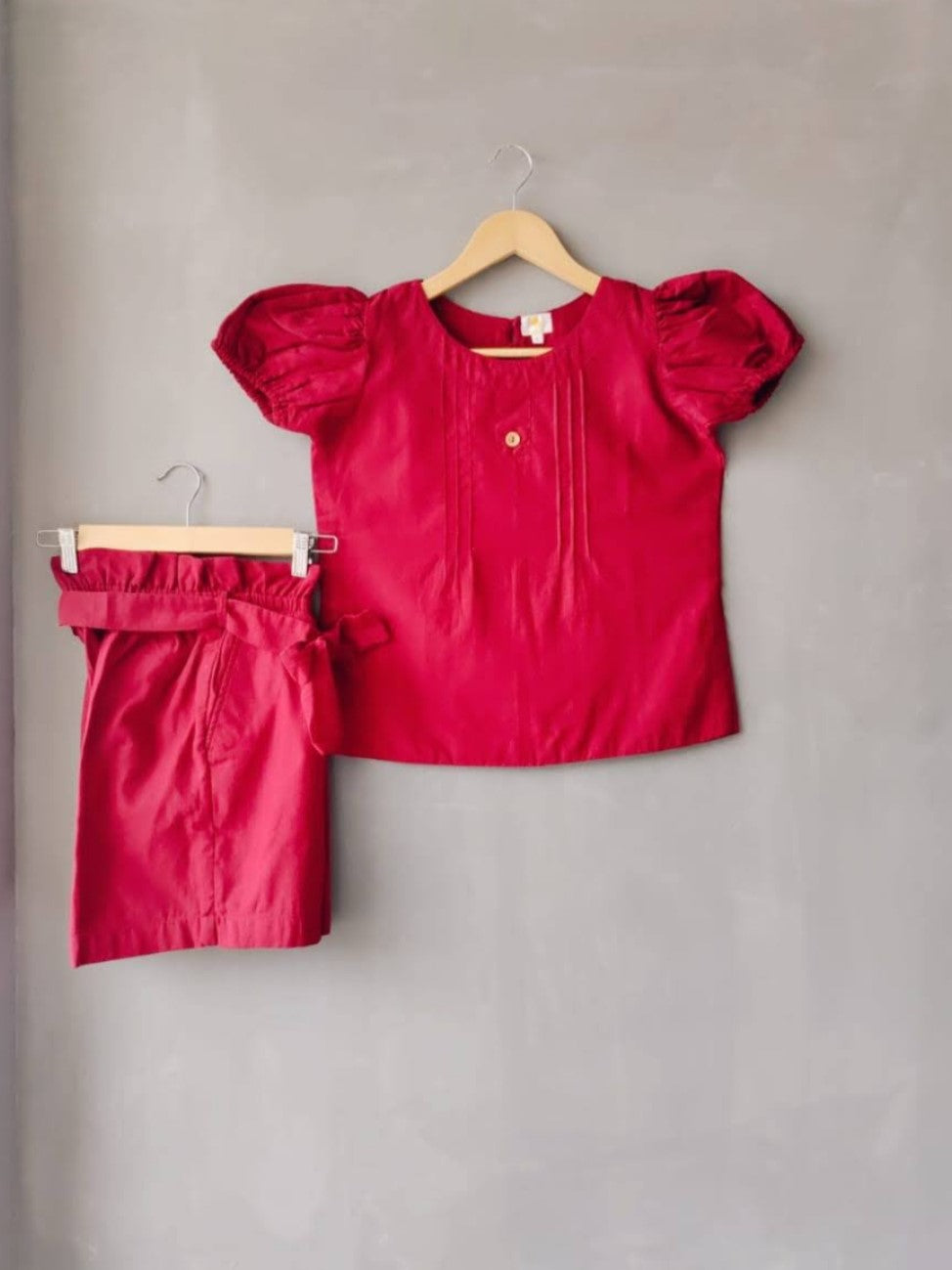 MonoChic Co-ord Shorts Set - Red
