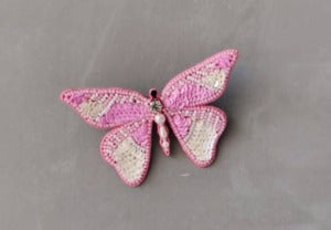 Brooch - Butterfly - Rose Pink